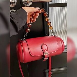 Vintage Vegan Leather Wristlet with Two Straps 👛